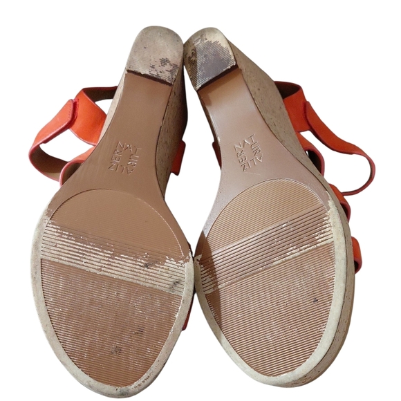Naturalizer Cynthia Platform Wedge Sandals Orange Strappy Leather Sandals Sz 8.5 - Picture 7 of 9